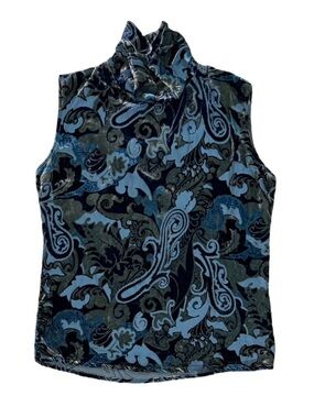 Double D Ranch Velvet Paisley Mock Neck Top